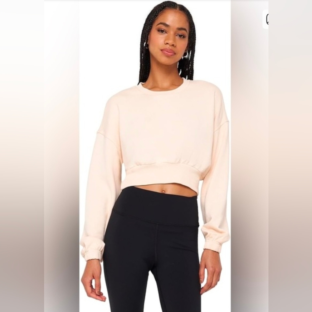 Spiritual Gangster Beige/peach Cropped Sweatshirt NWT